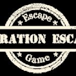 Logo d'Opération Escape, escape game à Bayonne, avec cachet vintage beige et or