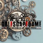 Logo de Dolescapegame, escape game à Dole, avec engrenages et mécanismes