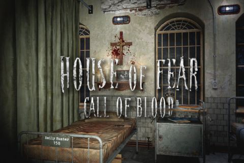Affiche House of Fear Call of Blood : chambre d'hôpital avec lit métallique et croix rouge au mur, salle chez Inoui VR