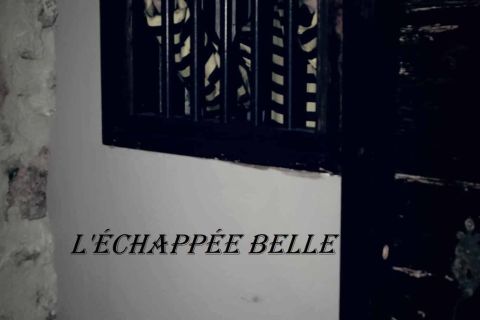 Porte grillagée noir et mur blanc délabré, ambiance carcérale chez Enigm antic à Périgueux