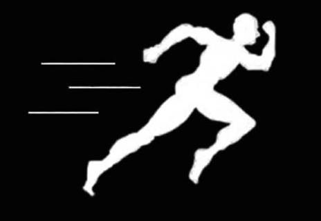 Silhouette blanche d'un cambrioleur en fuite sur fond noir, logo de Le Casse de l'Ouest