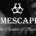 Logo d'Omescape, escape game à Lyon, symbole biohazard blanc sur fond noir
