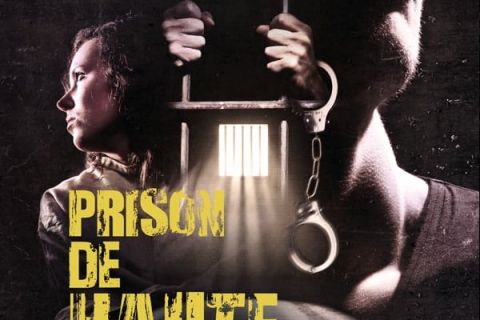 Deux prisonniers derrière des barreaux et chaînes, affiche de Prison de Haute Sécurité chez I-Scape à Lyon