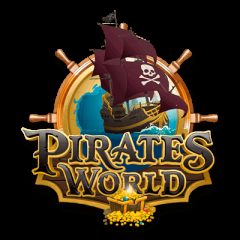Logo de Pirate Game, escape game à Agde, avec navire pirate et trésor d'or
