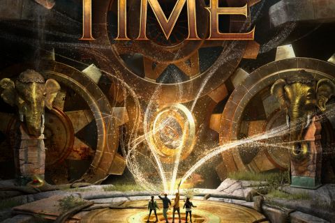 Affiche The Dagger of Time, escape game dans l'univers de Prince of Persia, mécanisme doré, enseigne Cérébra VR à Mérignac