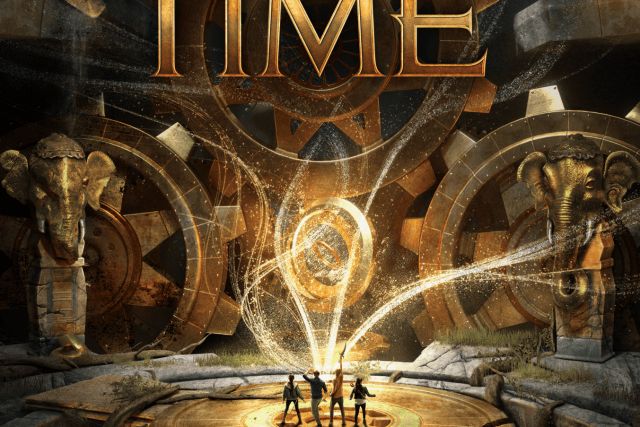 Affiche The Dagger of Time, escape game dans l'univers de Prince of Persia, mécanisme doré, enseigne Cérébra VR à Mérignac