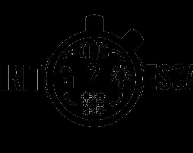 Enseigne Spirit Escape à Paris : mots noirs de part et d'autre d'un chronomètre à pictogrammes