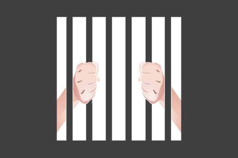Deux visages derrière des barreaux blancs, thème carcéral pour Alcatraz chez Mission Exit
