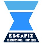Logo d'Escapix, escape game à Perpignan, avec deux formes géométriques bleues