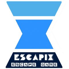Logo d'Escapix, escape game à Perpignan, avec deux formes géométriques bleues