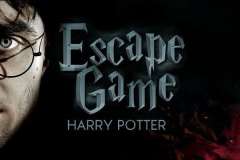 Titre Escape Game Harry Potter, visage d'un jeune homme à lunettes rondes, salle chez Escape Game 62 à Bully-les-Mines