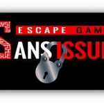 Logo de Sans Issue, escape game à Golbey, avec cadenas argenté sur fond noir et rouge