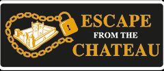 Logo d'Escape From The Chateau, escape game à Urrugne, chaîne dorée et cadenas