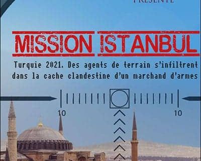 Logo Live Escape présentant Mission Istanbul, escape game à Grenoble, avec vue sur Istanbul
