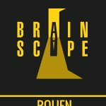 Logo de BrainScape Rouen, escape game à Rouen, avec un cercueil jaune et noir