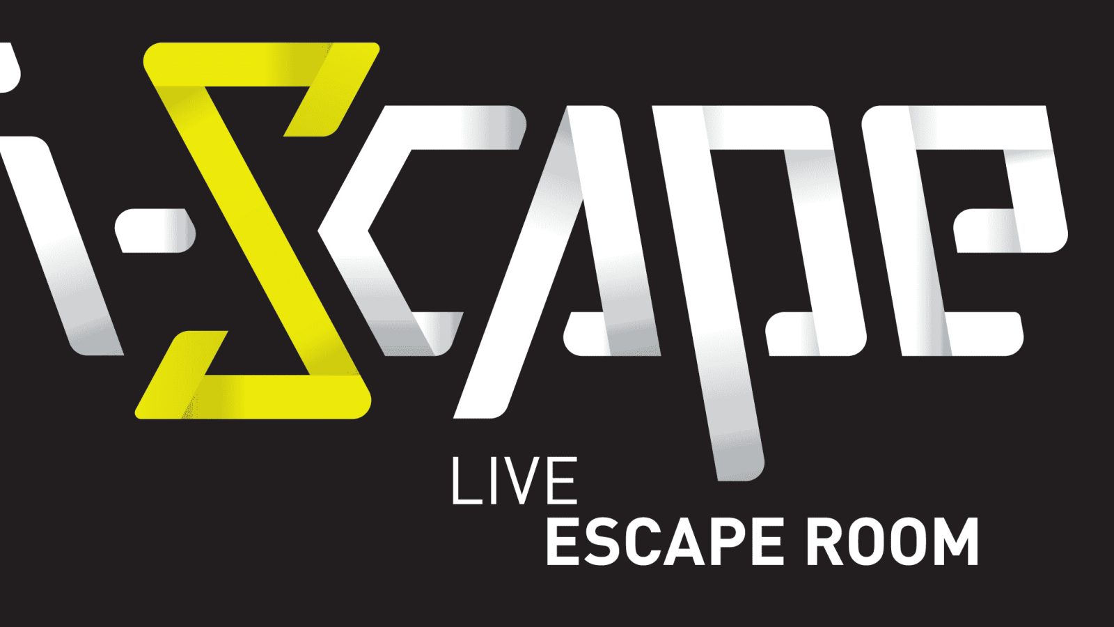 Logo de I-Scape, escape game à Lyon, en jaune et blanc sur fond noir