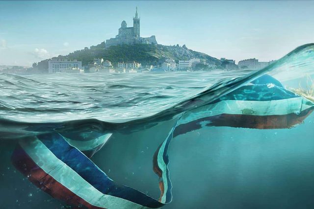 Vue split-screen de Marseille et de son sous-marin, couverture de French Connection chez Time Out