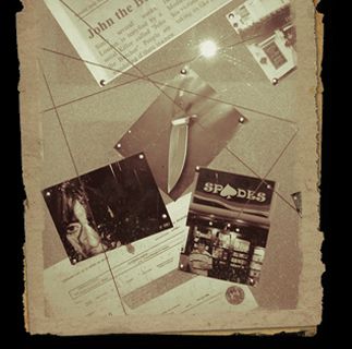 Moodboard de documents historiques et photographies épinglés, décor d'enquête de L'affaire Cunningham