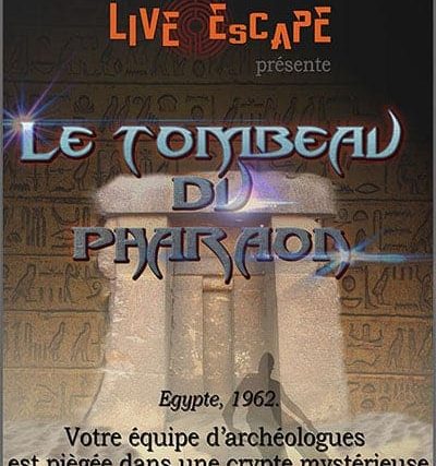 Décor égyptien avec hiéroglyphes et colonnes, ambiance souterraine mystérieuse chez Live Escape à Grenoble