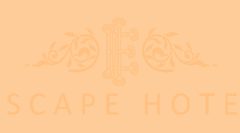 Logo d'Escape Hotel, escape game à Calais, avec ornements dorés symétriques