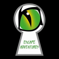 Logo d'Escape Adventures, escape game à Angers, trou de serrure avec iris vert