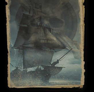 Navire ancien avec voiles et crâne imposant, atmosphère naufrages et mystère chez Get Out Rennes