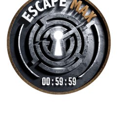 Chronomètre circulaire aux concentriques métalliques avec serrure centrale, logo Escape Max