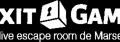Rectangle blanc sans motif visible, visuel des enseignes Cinsens Escape Game à Millau